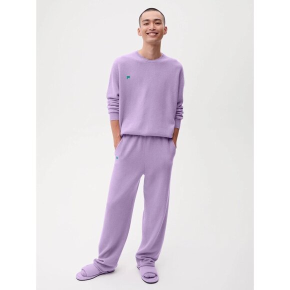 Pangaia Recycled Cashmere Crewneck Sweater Lilac Purple Logo L - Picture 3 of 12